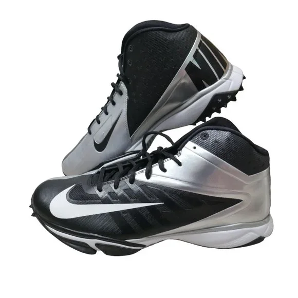 Nike Vapor Football Turf Shoes Cleats Men's Size Black Silver  527879-010